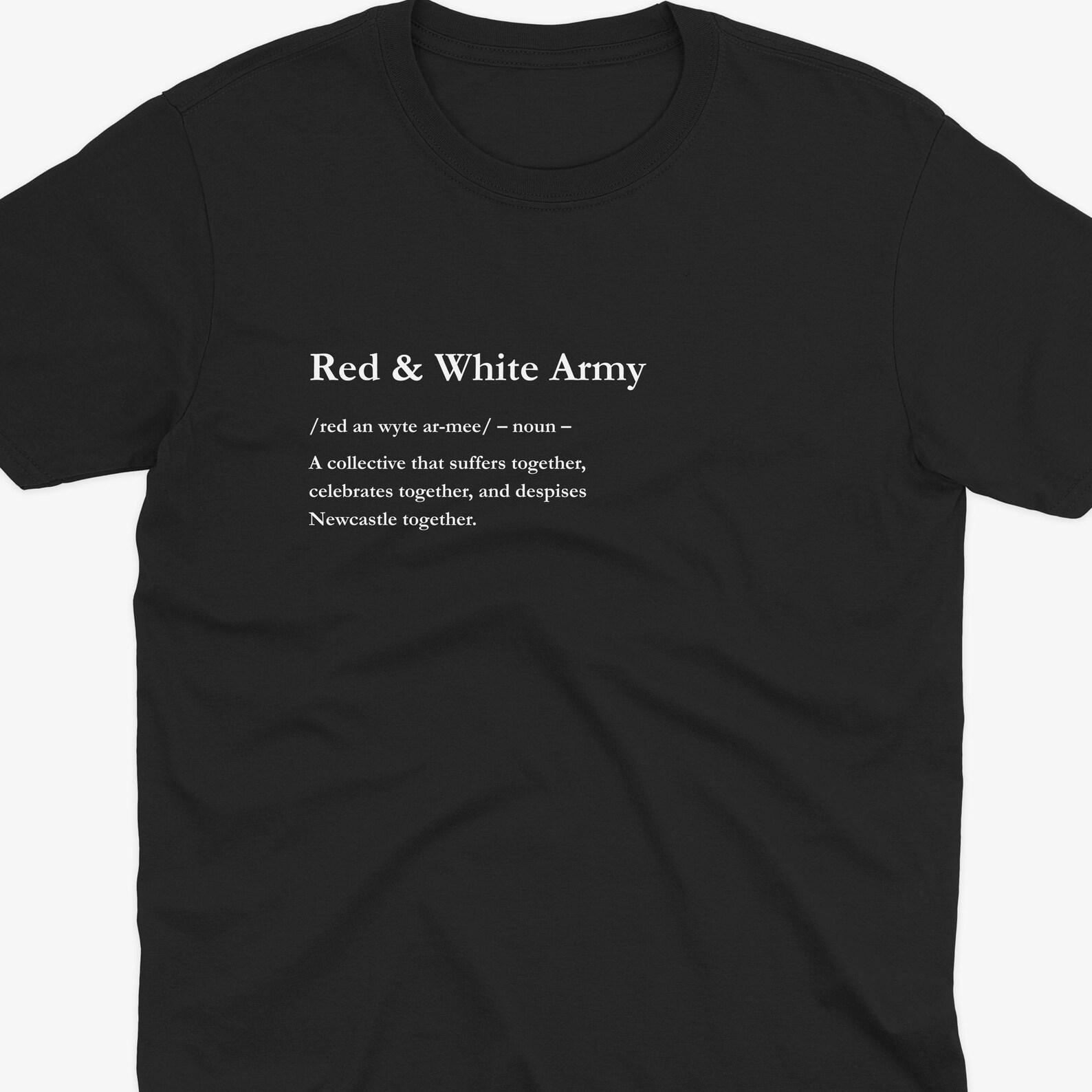 Sunderland Fan Gift | Red and White Army Definition T Shirt | Sunderland Gift | Sunderland T Shirt | SAFC Mackem T Shirt Funny Football Tee 4XL