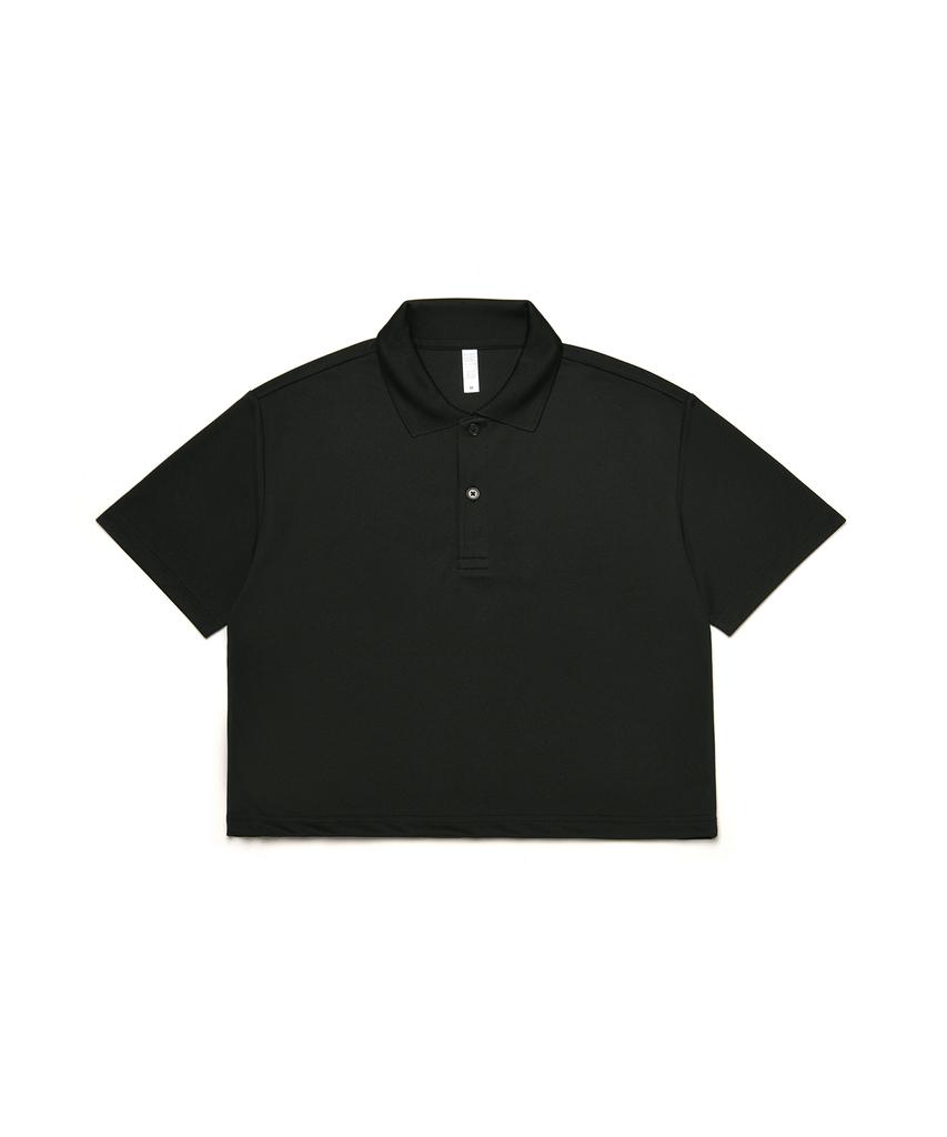 C WEAR BY THE GENIUS Men'S Crop Pique Polo Shirt Black