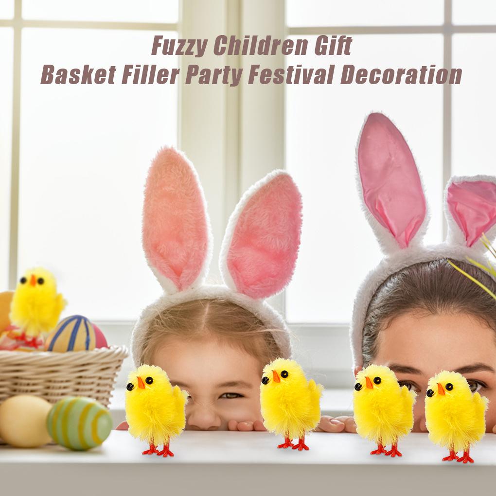 60 Pieces Easter Chick Mini Adorable Yellow Craft Portable Artificial Display Toys Gift Decoration Home Nursery Ornaments