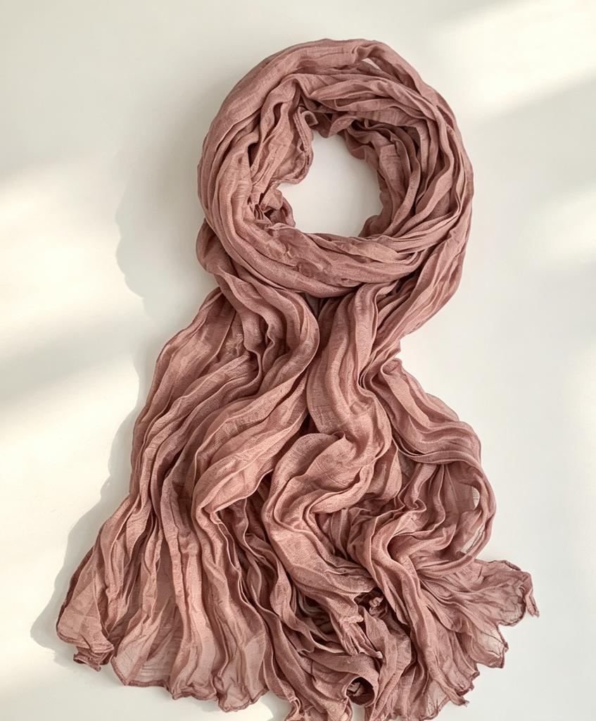 Atmospheric crumpled texture long silk scarf light and thin versatile long scarf high-grade texture affordable decorative yarn