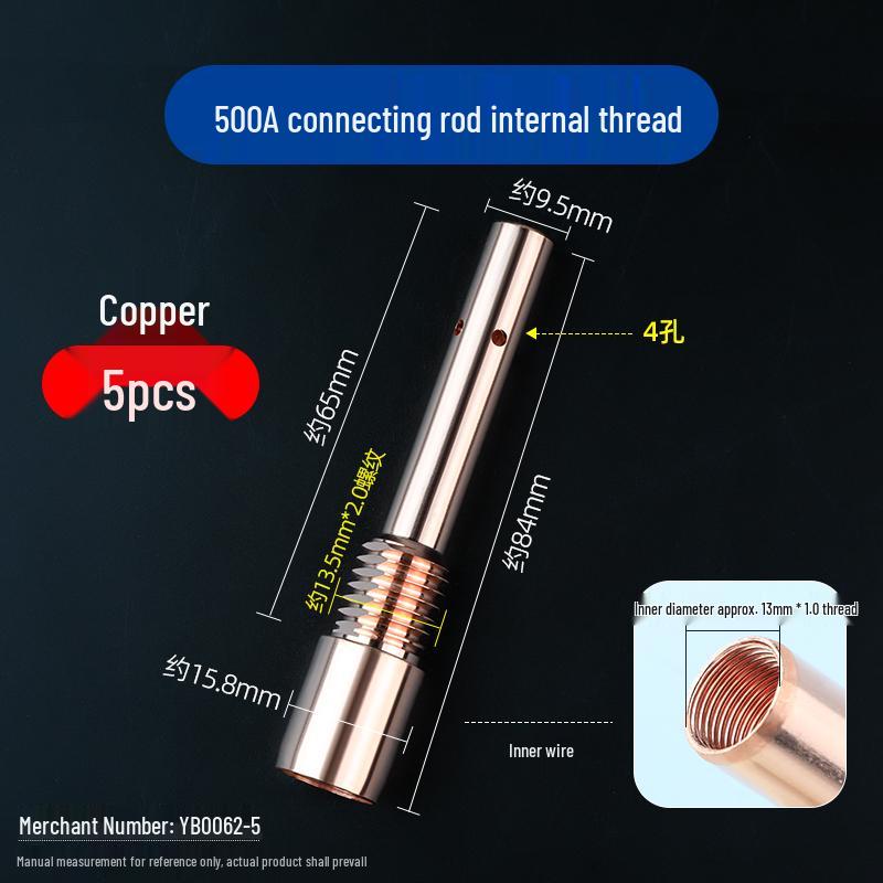 Purple Copper 500A Welding Gun Conductive Tip Holder, Gas Shielded 200A/350A MIG Accessories