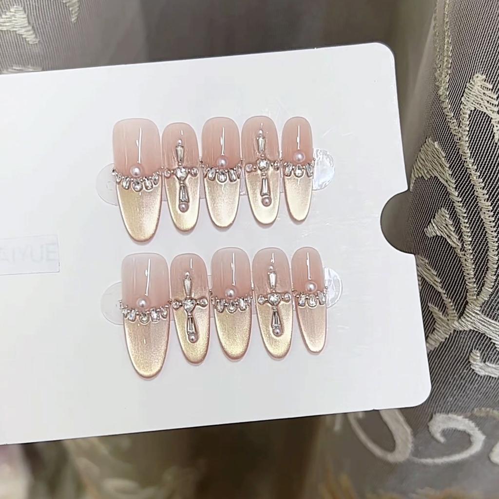 Armură de purtat pentru fototerapie pură, făcută manual, Pudră aurie Shijia, Produs finit, Plasturi reutilizabili pentru nail art