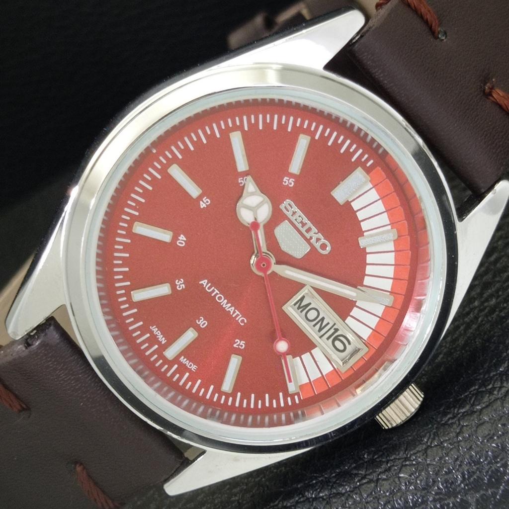 

VINTAGE REFURBISHED SEIKO 5 AUTOMATIC 6309A JAPAN MENS RED DIAL WATCH a440729-4 Sk-a440729-1