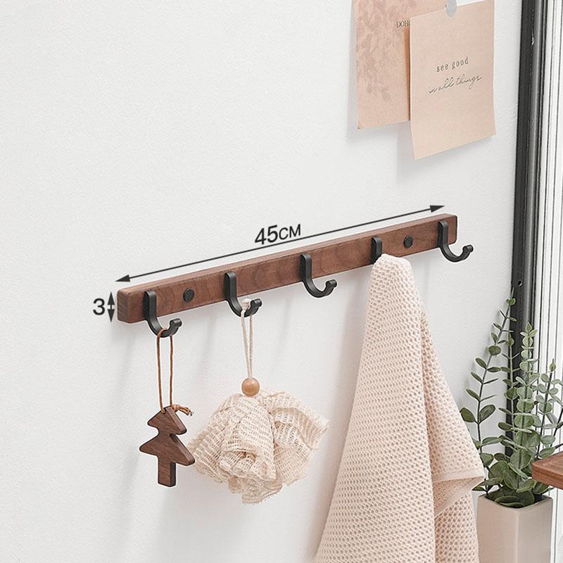 Houten Badkamerhaak Wandmontage Zwart/Wit Toilet Handdoekhaak Kledinghanger Boom Deurhaak Toilet Badkamer Hardware