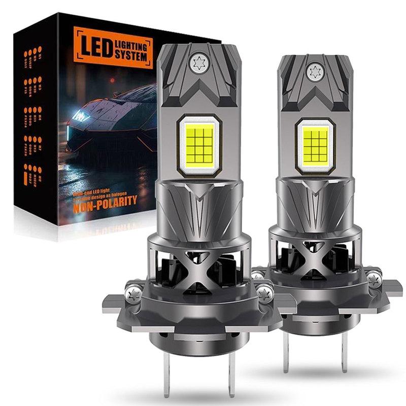 2Pcs 300W Turbo H7 LED Headlight Bulbs CANBUS Lights 30000LM H7 Led Mini Lamp 24pcs 3570 CSP Wireless Car LED with Fan 12V 6500K