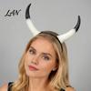 Snap-on Horn Accessories Halloween Ram Headband, Detachable Devil Headpiece for DIY Headband Kit Carnival Party, Festival Cosplay Hair Accessory,