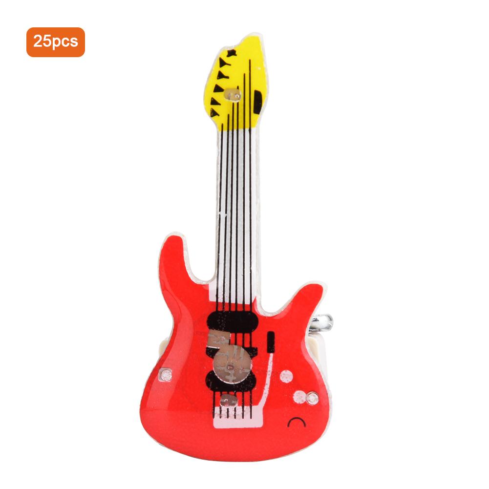 

25 шт. Гитарная Животное Светодиодная Светящаяся Брошь Значок Пин Сувениры для Вечеринки Рождественский Подарок Красная Гитара