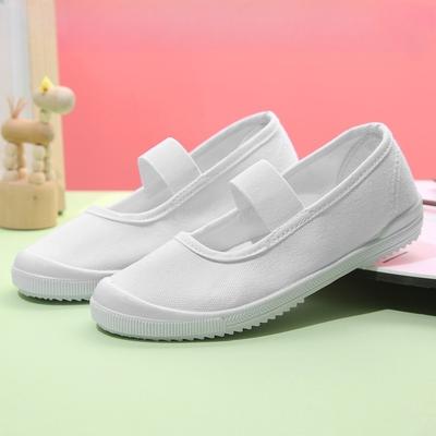 Kids Dance Shoes Breathable Canvas Sneakers for Toddlers Indoor White Gym Shoe Costumes Dancing Canvas Shoes