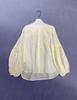 Spring 2026 French Embroidery Linen Shirt with Lantern Sleeves - Casual Vacation Style