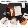 MEMOKP System Planner A5 Genuine Business Schedule Pocket Card Office Pen Holder Refill Graduation Job Promotion Gift Notebook, Leather, 6-Ring