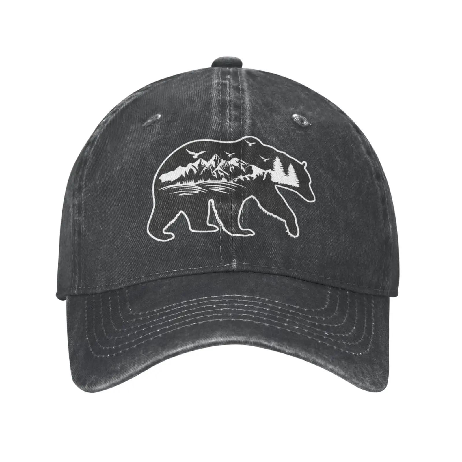 

Бейсболка Bear Mountain для мужчин и женщин, винтажная регулируемая кепка для папы, вымытая хлопковая кепка для отдыха на природе Adjustable
