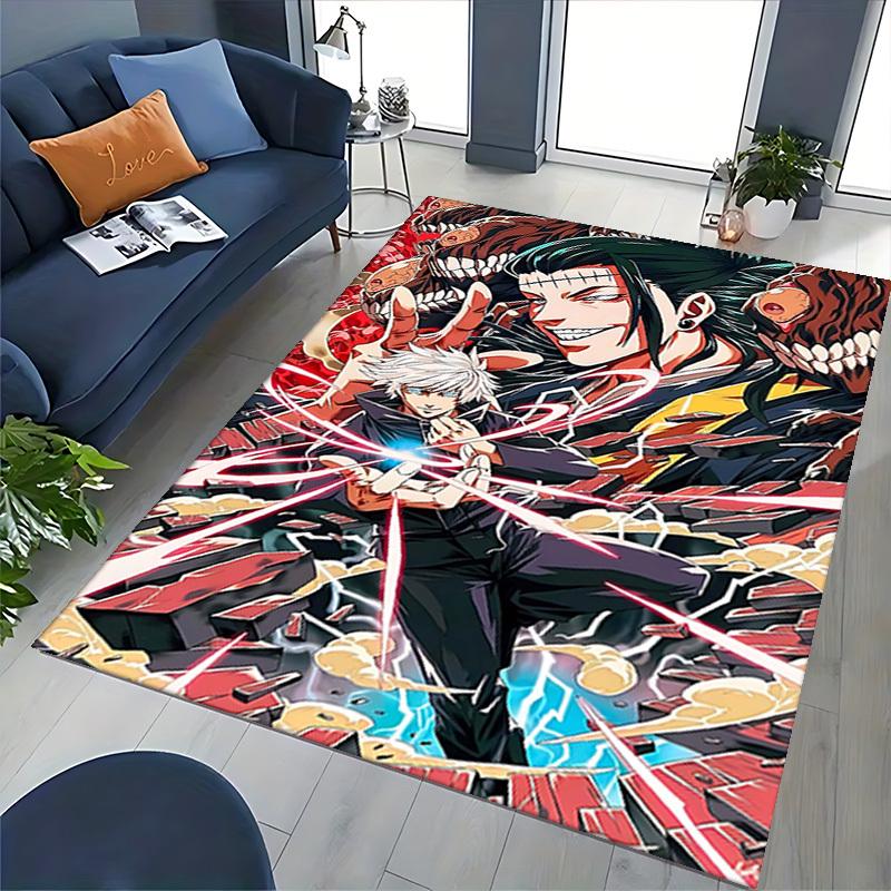 1pc Anime Cartoon Design Demon Slayer Tanjiro Kamado Office Chair Mat Non-Slip Carpet Suitable for Home Decor Living Room Bedroom Game Room Dormitory.