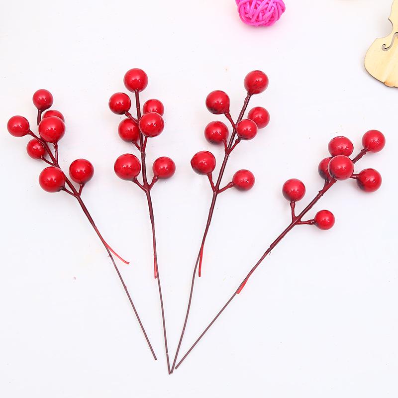 Red Berry Christmas Tree Ornaments - Small & Large Sprigs