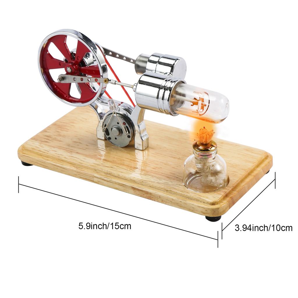 Stirling Engine Kit Electricity Generator Motor Model Physical Generator Model with LED Light Flywheel Design Science