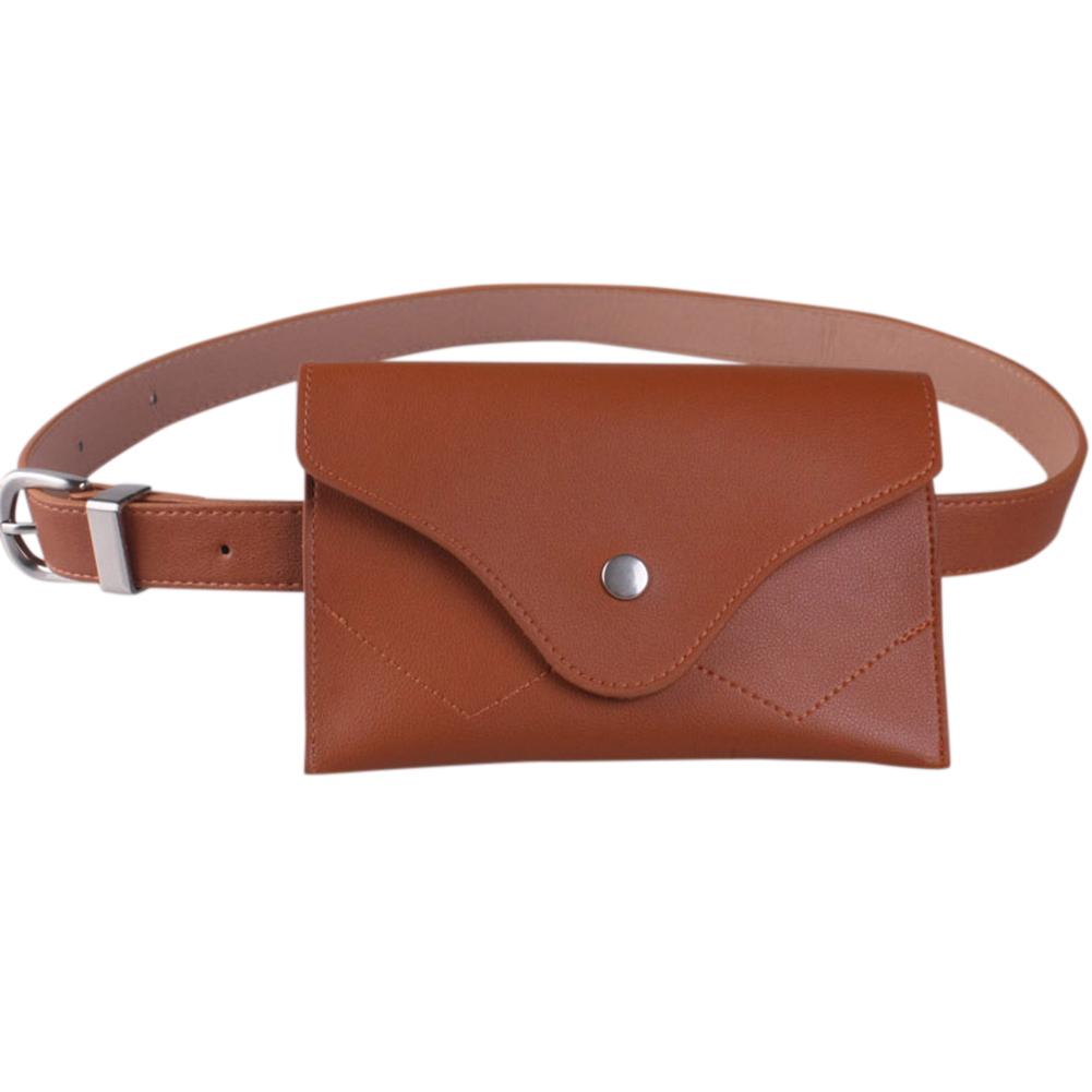 Women Simple Fashion Adjustable Belt Elegant All-match Pin Buckle Waistband with A Mini Bag