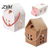 Gift Boxes for Party Favors 10PCS House Shape Cardboard Candy Boxes, Hollow Window Design Containers Small Events with Portable Rope, Decorative