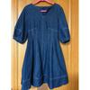 LILY BROWN Denim Flare Dress Puff Sleeve