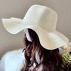 Women Summer Beach Straw Hat Korean Seaside Brim Sunblock Sunshade Holiday  Big Cool Bow Hat