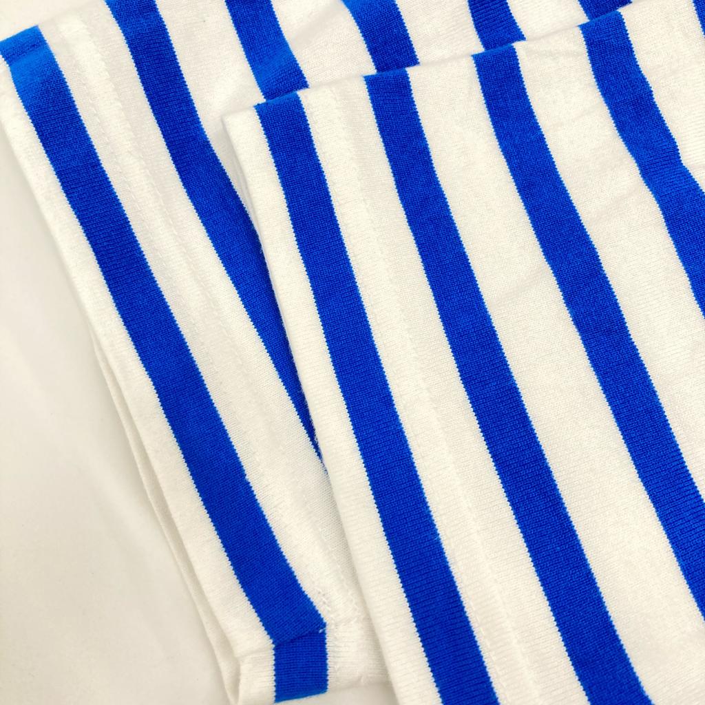 Lacoste Excellent Condition Blue BEAMS BOY Special Order Striped Half-sleeve Dress Dress 38 blueUsed