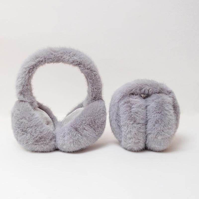 Women's Winter Mink Plush Foldable Earmuffs - Cute, Warm, Windproof, and Anti-Freeze Ear Protection