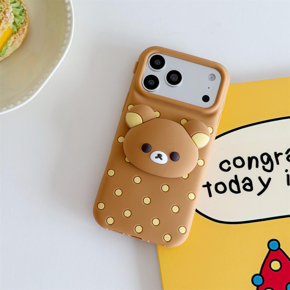 

Polka Dot Bear Stand Case for iPhone 14/13/12 PRO/MAX iPhone 13 Pro Max
