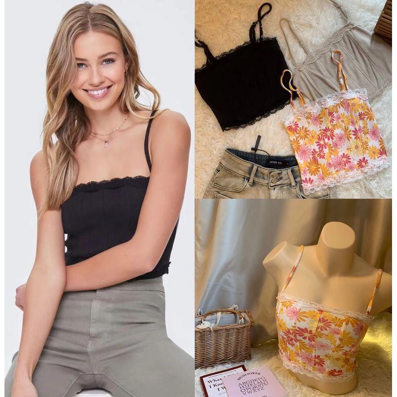 

Stock @ F21 Lace BM Wind Pure Want Flat Mouth Short Camisole Turmeric (not refuntable and accept retake XL