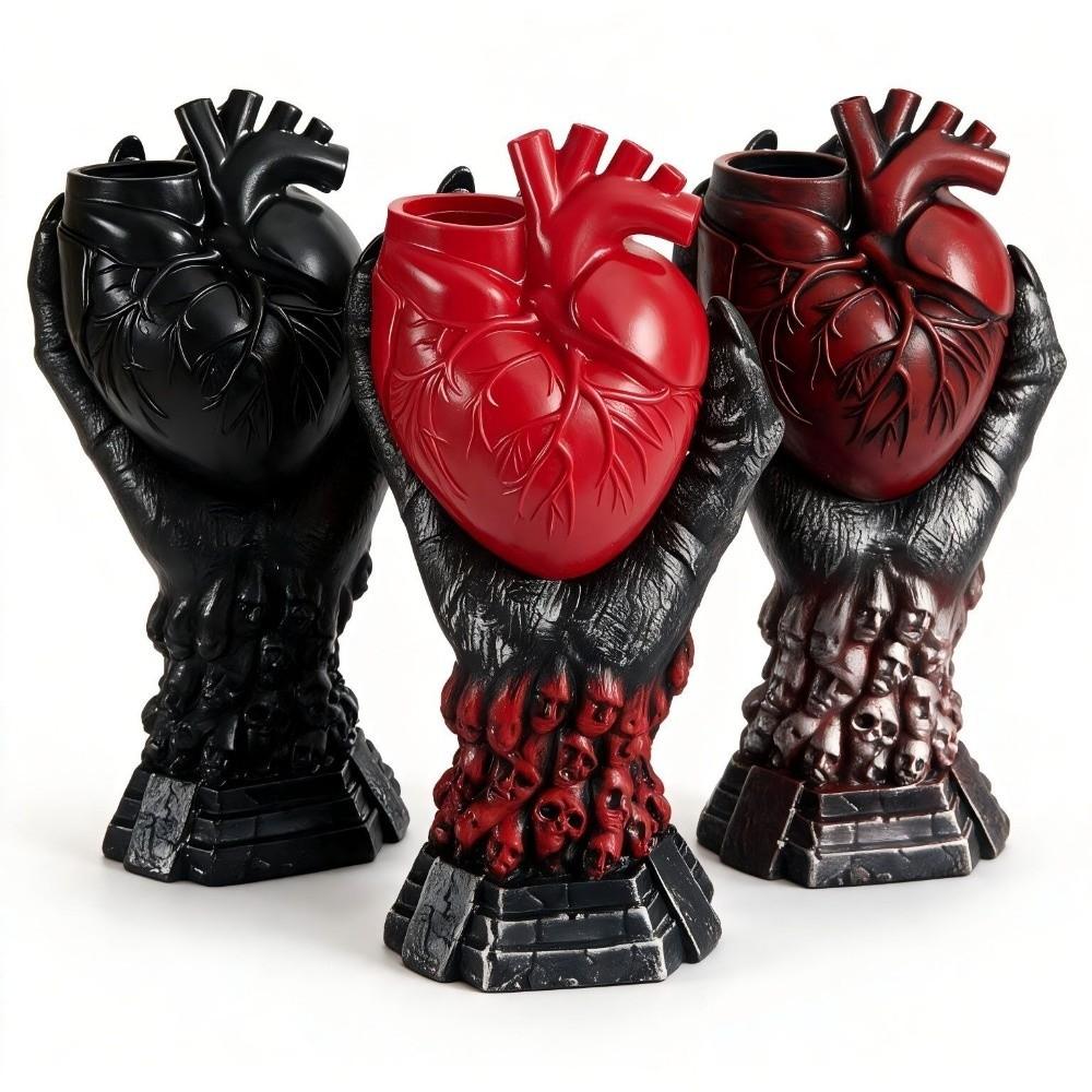 Gothic Style Heart-shaped Vase Heart-shaped Creative Resin Vase Table Decoration Nordic Style Flower Pot Home Decor