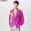 INCERUN Herren Blazer mit Revers und langen Ärmeln und einem Knopf, lässiger Anzugmantel mit Schleife