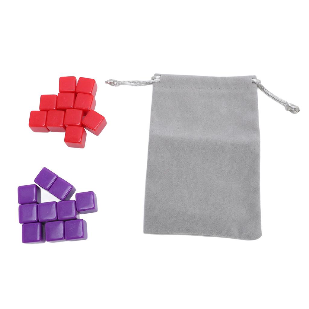 20PCS 16mm Blank Dice Set Plastic Multicolor DIY Cubes Six Sided Dices with Storage Bag for Board