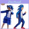 Fantasia de Sonic para Cosplay, Macacão Infantil para Halloween e Brincadeiras de Faz de Conta