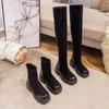 Suede Boots Women's over-the-Knee Stretch Thin Boots High Platform Round Toe Boots Increased Knight Boots Women's Warm