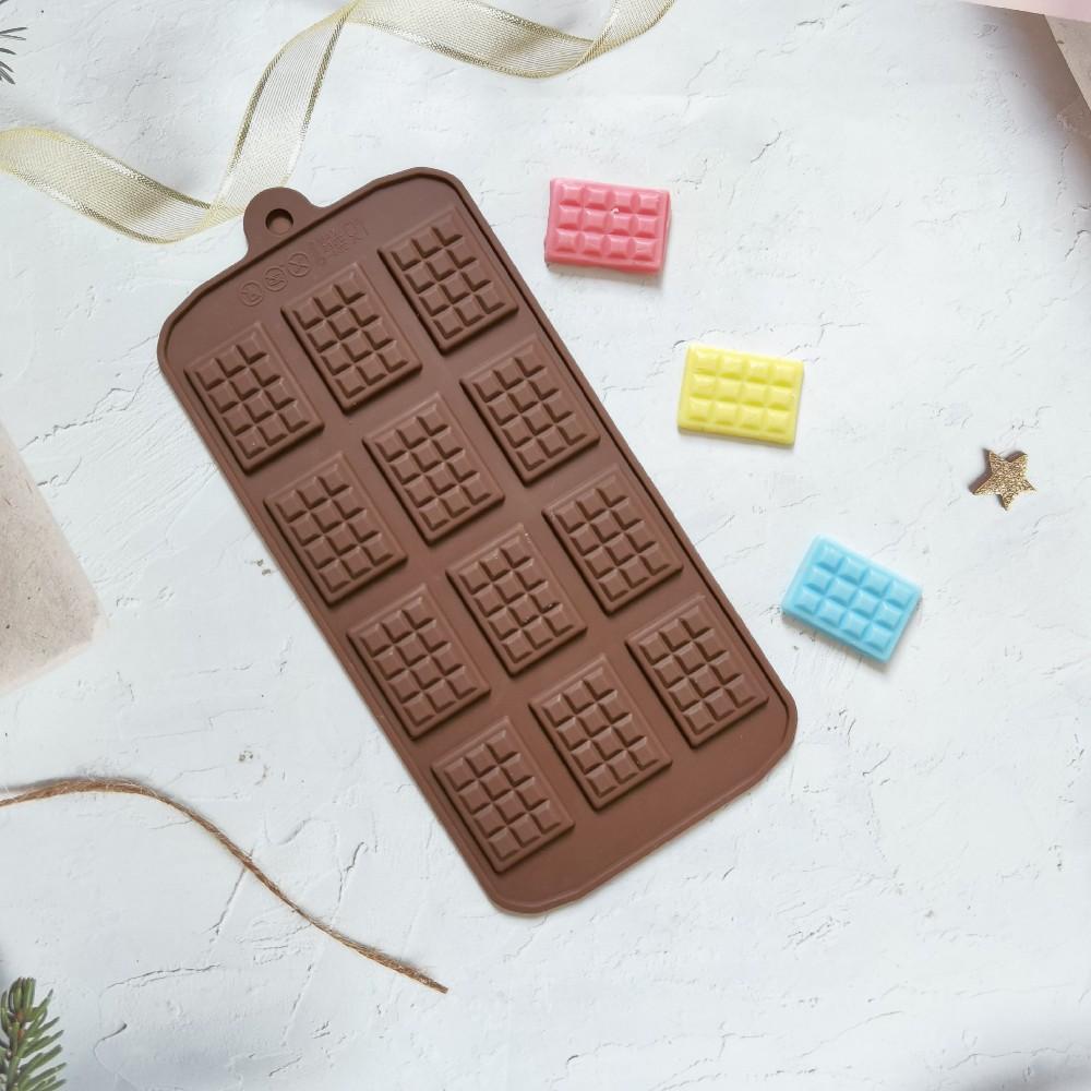 

Silicone Chocolate Mold 12 Holes Waffle Baking Tools Cake Mould Jelly Candy 3D DIY Handmade Molds Kitchen