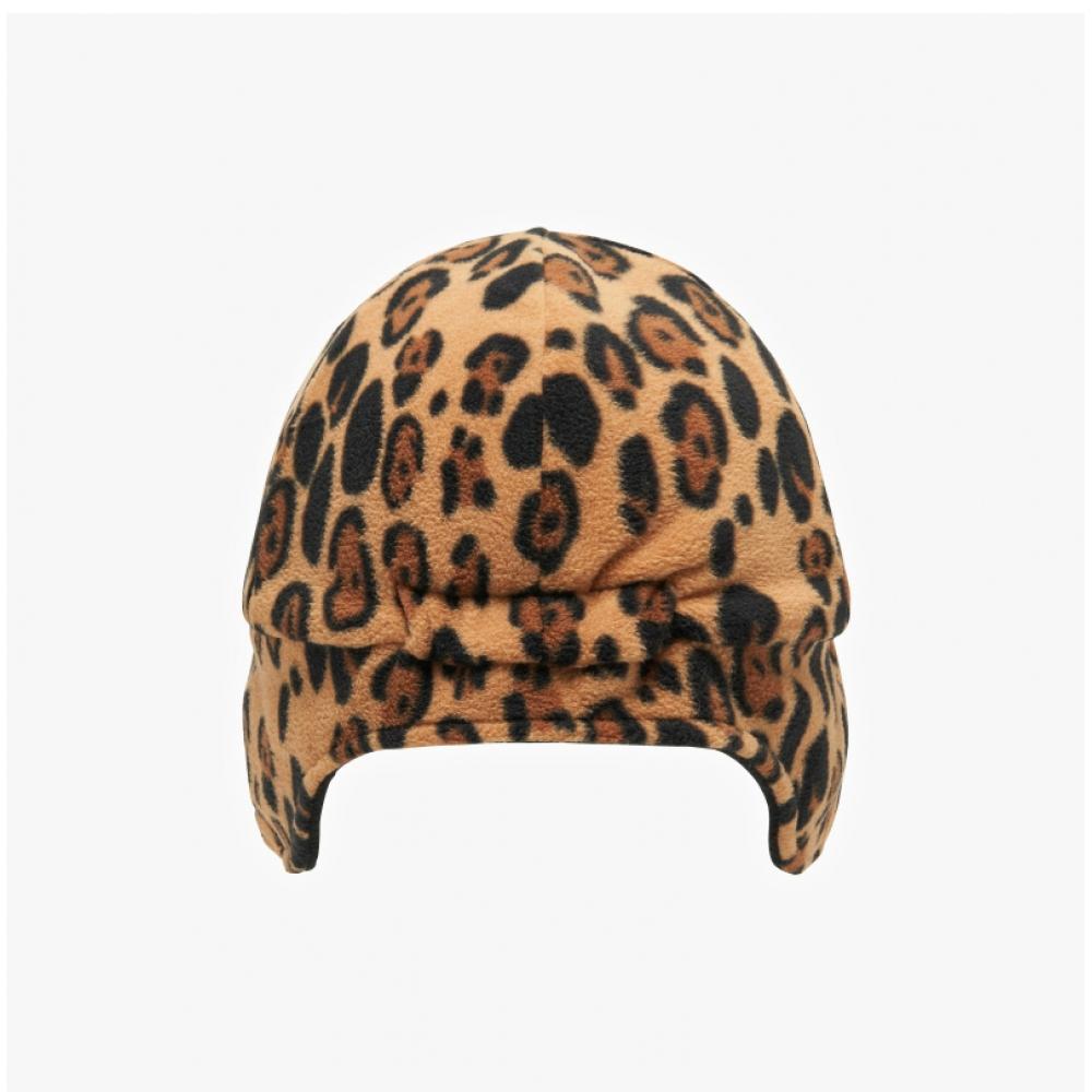 Mini Rodini 1000009413 Leopard Fleece Mütze Leopard Fleece Ohrenklappenmütze Baseballkappe