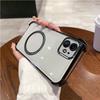 Case for iPhone 12 Mini Clear Magnetic Casing Electroplated Lens Frame Phone Cover