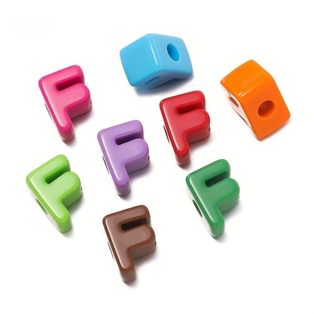 50Pcs Beads Acrylic Pendant Y2K Jewelry Making Charm Minimalist Letter Pendant Jewelry Accessories