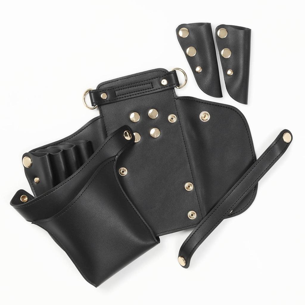 DEEDS Luxury Style Sienna Scissor Case with Holds Manufactured by the Japanese Domestic Scissor Case for Hairdressers and Trimmers Chain, Black, 4-6