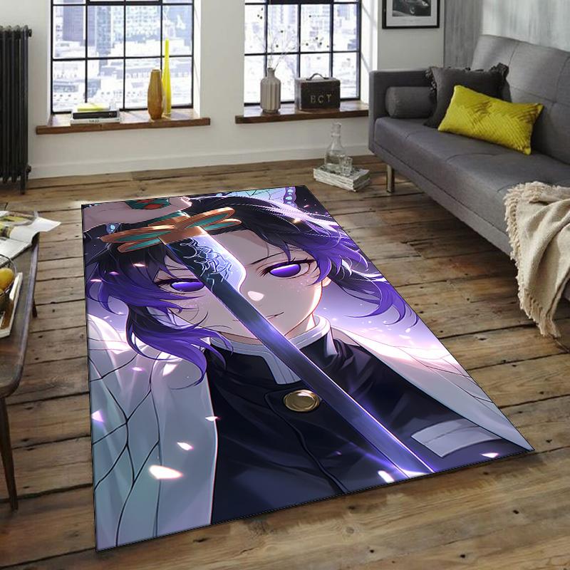 Kochou Shinobu Design Area Rug - Non-Slip, Soft & Cozy Floor Mat for Living Room, Bedroom, Office - Indoor/Outdoor Decorative Carpet