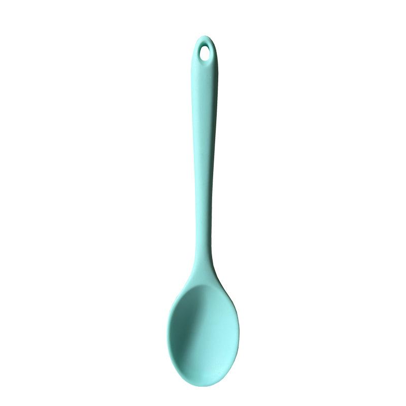 

Small brown silicone spoon, high temperature resistant silicone multi-color children s small dense more integrated salad mixing spoon nordic green
