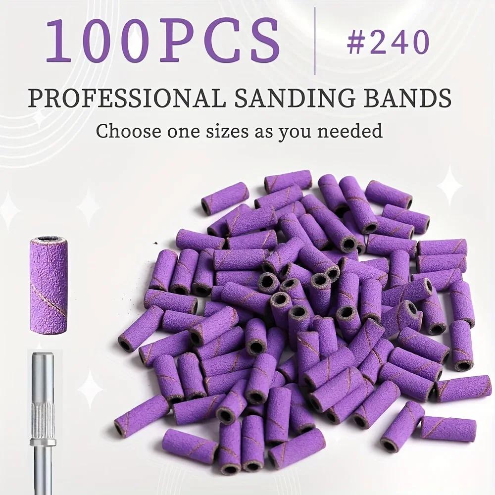 Bits for Manicure and Pedicure Tools Professional 100Pcs Nail Drill Sanding Bands, Unscented Nail Drill