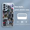 Grey Mechanical Interior For Samsung Galaxy S24 Plus S20 21 FE S23 Ultra S8 9 A70 72 73 50 51 52 53 Tempered Glass Phone Case