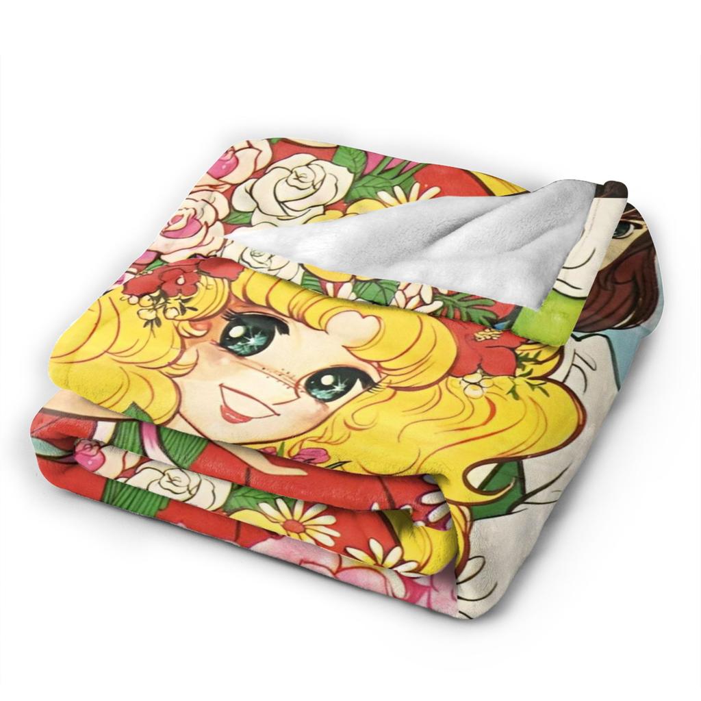 Candy Candy Anime Manga Blankets Romance Plush Funny Soft Throw Blankets for Chair Covering Sofa Autumn/Winter