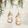 2Pcs Plastic Christmas Hanging Conch Ornament Star Glittery Hazelnut Christmas Pendant Decorative Snowman