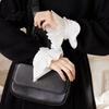 Collared Accessory for Women French Style Ruffled Fake Collar Women Retro Detachable with Sweaters Button Cotton Pleated Dickey Cuffs And