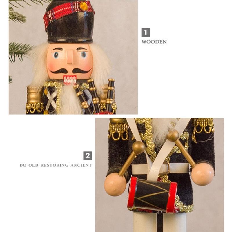 Weihnachts-Nussknacker Ornament Kleiner Holzsoldat Weihnachtsdekorationen Nussknacker Figur Ornament für Tisch Regal
