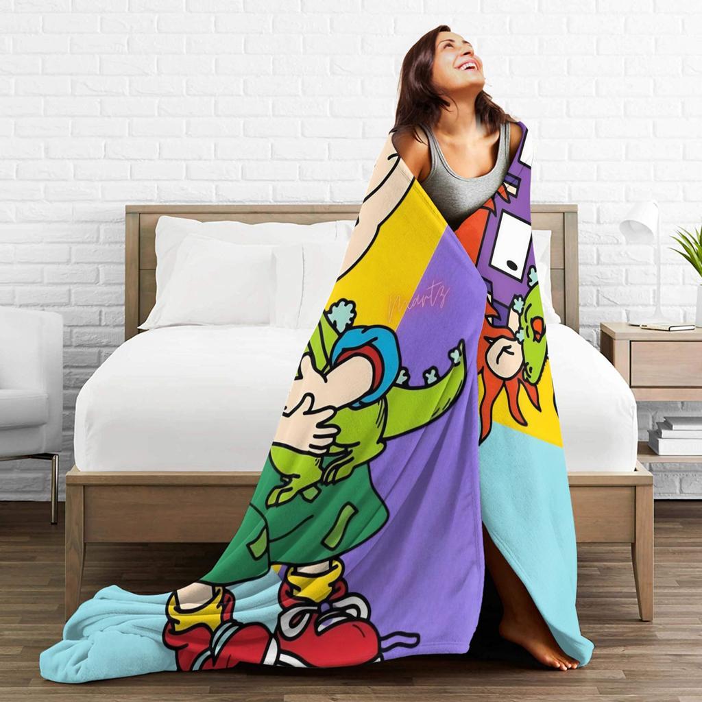 Decorative Rugrats Chuckie Finster  Bedding Throws  Flannel Bedspread For Couch Chair Sofa Bed Street Trend Sofa Bed Cover