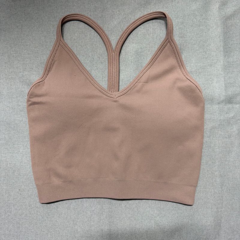 

Gu Chen Recommend Sports Underwear High Sense Sling Vest Strap Chest Pad Outer Wear Pilates Bra Yoga Top Desert Camel XS/S(80-100)