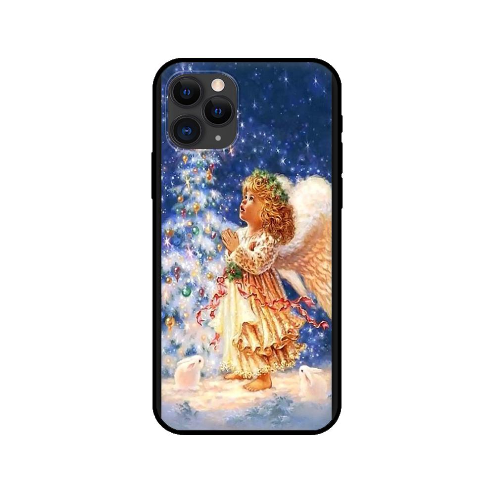 

Черный чехол из ТПУ для iPhone 5 5S SE 2020 6 6S 7 8 plus x 10 XR XS 11 12 mini pro MAX задняя крышка новогодний рождественский дизайн 7PLUS 8PLUS