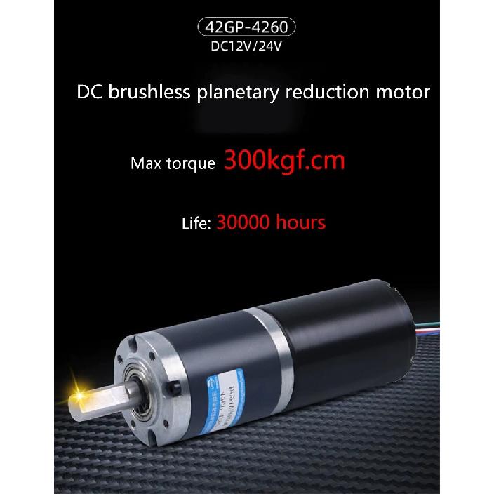 155kgf.cm 7-1351rpm brushless DC reduction motor 12v24v adjustable planetary gear 42GP-4260 high torque micro motor