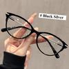 0 To+4.0 Ultra Light Cat Eye Reading Glasses Anti Blue Light Metal Presbyopia Temperament Style Suitable for Various Face Shapes