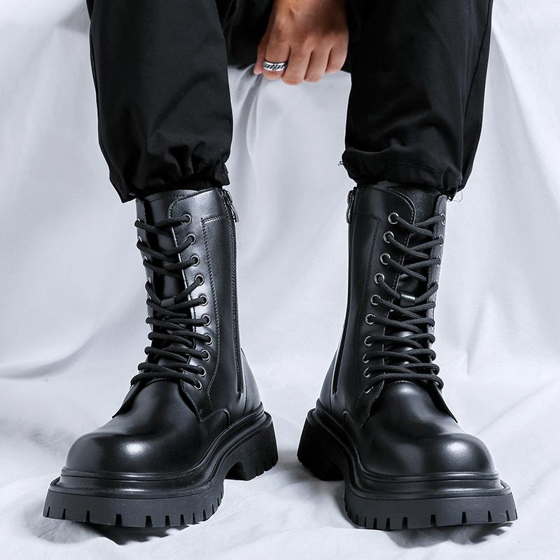 Martin boots men's British style high-top thick-soled heightening tooling boots locomotive boots 2840-R